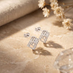 1.60 Ct Princess Cut Lab Grown Diamond Classic Stud Earrings for Women White