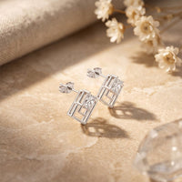 1.60 Ct Princess Cut Lab Grown Diamond Classic Stud Earrings for Women White
