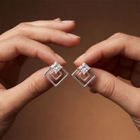 1.60 Ct Princess Cut Lab Grown Diamond Classic Stud Earrings for Women White