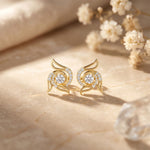 0.60 Ct Round Cut Lab Grown Diamond Floral Swirl Stud Earrings for Women Gold