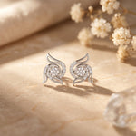 0.60 Ct Round Cut Lab Grown Diamond Floral Swirl Stud Earrings for Women White