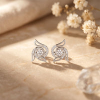 0.60 Ct Round Cut Lab Grown Diamond Floral Swirl Stud Earrings for Women White