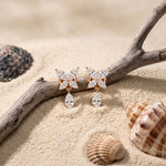 0.90 Ct Marquise Cut Lab Grown Diamond Butterfly Drop Stud Earrings for Women Rose Gold