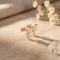 0.90 Ct Marquise Cut Lab Grown Diamond Butterfly Drop Stud Earrings for Women Rose Gold