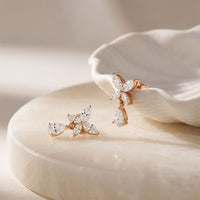 0.90 Ct Marquise Cut Lab Grown Diamond Butterfly Drop Stud Earrings for Women Rose Gold