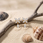 0.90 Ct Marquise Cut Lab Grown Diamond Butterfly Drop Stud Earrings for Women Gold