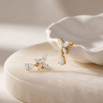 0.90 Ct Marquise Cut Lab Grown Diamond Butterfly Drop Stud Earrings for Women Gold