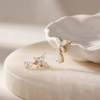 0.90 Ct Marquise Cut Lab Grown Diamond Butterfly Drop Stud Earrings for Women Gold