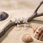 0.90 Ct Marquise Cut Lab Grown Diamond Butterfly Drop Stud Earrings for Women White