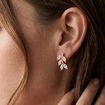 0.50 Ct Marquise Cut Lab Grown Diamond Leaf Style Stud Earrings for Women Rose Gold