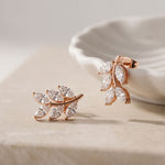 0.50 Ct Marquise Cut Lab Grown Diamond Leaf Style Stud Earrings for Women Rose Gold