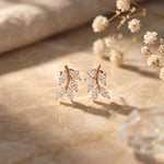 0.50 Ct Marquise Cut Lab Grown Diamond Leaf Style Stud Earrings for Women Rose Gold