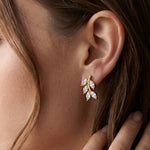 0.50 Ct Marquise Cut Lab Grown Diamond Leaf Style Stud Earrings for Women Gold