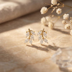 0.50 Ct Marquise Cut Lab Grown Diamond Leaf Style Stud Earrings for Women Gold