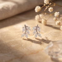 0.50 Ct Marquise Cut Lab Grown Diamond Leaf Style Stud Earrings for Women White