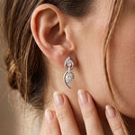 1.00 Ct Pear Cut Lab Grown Diamond Double Drop Teardrop Earrings White