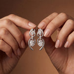 1.00 Ct Pear Cut Lab Grown Diamond Double Drop Teardrop Earrings White