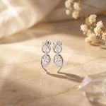 1.00 Ct Pear Cut Lab Grown Diamond Double Drop Teardrop Earrings White