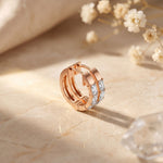 0.35 Ct Emerald Cut Lab Grown Diamond Classic Hoop Earrings Rose Gold