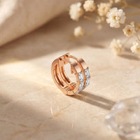 0.35 Ct Emerald Cut Lab Grown Diamond Classic Hoop Earrings Rose Gold