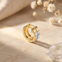 0.35 Ct Emerald Cut Lab Grown Diamond Classic Hoop Earrings Gold