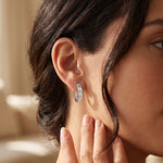 0.35 Ct Emerald Cut Lab Grown Diamond Classic Hoop Earrings White