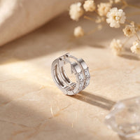 0.35 Ct Emerald Cut Lab Grown Diamond Classic Hoop Earrings White
