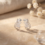 0.90 Ct Marquise Cut Lab Grown Diamond Sculpted Stud Earrings White