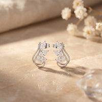 0.90 Ct Marquise Cut Lab Grown Diamond Sculpted Stud Earrings White