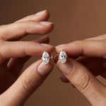 0.50 Ct Oval Cut Lab Grown Diamond Classic Solitaire Stud Earrings for Women Rose Gold