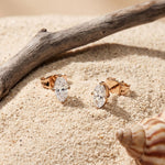 0.50 Ct Oval Cut Lab Grown Diamond Classic Solitaire Stud Earrings for Women Rose Gold