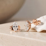 0.50 Ct Oval Cut Lab Grown Diamond Classic Solitaire Stud Earrings for Women Rose Gold