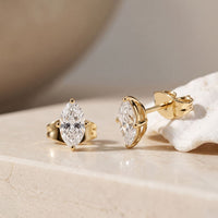 0.50 Ct Oval Cut Lab Grown Diamond Classic Solitaire Stud Earrings for Women Gold