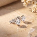 1.00 Ct Princess Cut Lab Grown Diamond Solitaire Stud Earrings for Women White