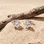 1.00 Ct Princess Cut Lab Grown Diamond Solitaire Stud Earrings for Women White