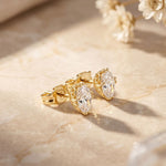 1.00 Ct Oval Cut Lab Grown Diamond Solitaire Stud Earrings for Women Gold