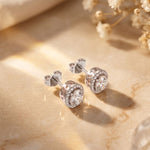 1.20 Ct Oval Cut Lab Grown Diamond Halo Stud Earrings for Women White