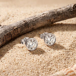1.00 Ct Round Cut Lab Grown Diamond Bezel Set Stud Earrings for Women White