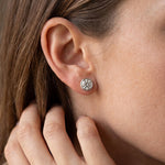 1.00 Ct Round Cut Lab Grown Diamond Bezel Set Stud Earrings for Women White