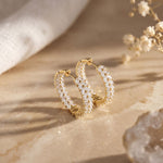4.40 Ct Marquise Cut Lab Grown Diamond Leaf Cluster Hoop Earrings Gold