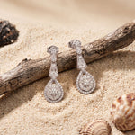1.30 Ct Round Cut Lab Grown Diamond Geometric Dangle Earrings for Women White
