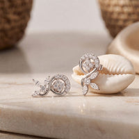 0.40 Ct Round Cut Lab Grown Diamond Floral Vine Circle Drop Earrings White