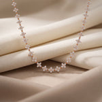 19.80 Ct Round Cut Lab Grown Diamond Blossom Link Necklace for Women Rose Gold