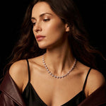 19.80 Ct Round Cut Lab Grown Diamond Blossom Link Necklace for Women Rose Gold