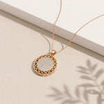 1.15CTW Round Pave Lab Grown Diamond Geometric Medallion Pendant for Women Rose Gold