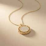 1.15CTW Round Pave Lab Grown Diamond Geometric Medallion Pendant for Women Gold
