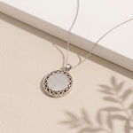 1.15CTW Round Pave Lab Grown Diamond Geometric Medallion Pendant for Women White