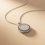 1.15CTW Round Pave Lab Grown Diamond Geometric Medallion Pendant for Women White