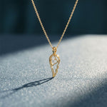 0.05CTW Round Cut Lab Grown Diamond Angel Wing Heart Pendant Necklace for Women Gold