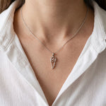 0.05CTW Round Cut Lab Grown Diamond Angel Wing Heart Pendant Necklace for Women White